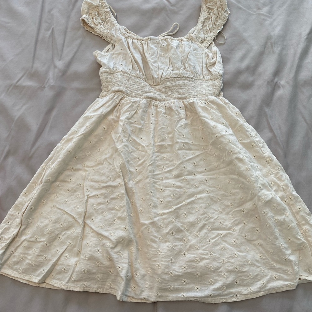 Old Navy Cream Ruffled Tiered Sundress